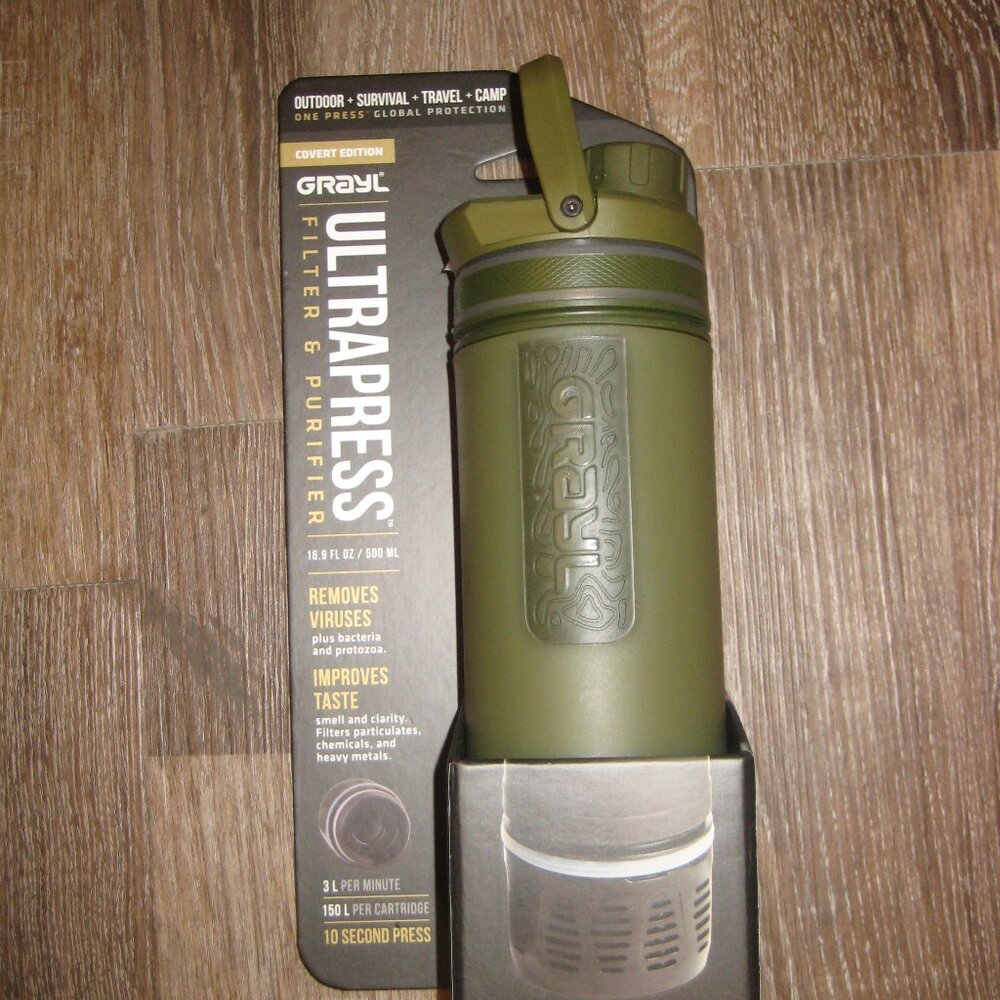 Grayl 16.9oz UltraPress Purifier Covert Edition Olive Drab